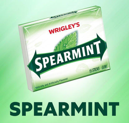 Wrigley's Spear Mint Chewing Gum 15 Stick Pack of 10