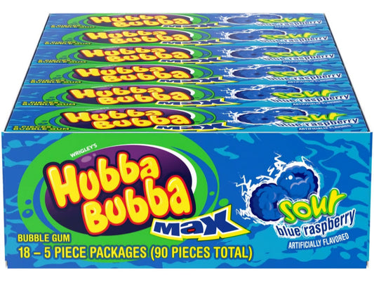Hubba Bubba Max Sour Blue Raspberry Box of 18