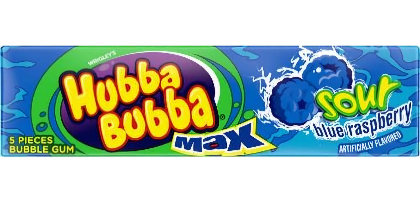 Hubba Bubba Max Sour Blue Raspberry Box of 18