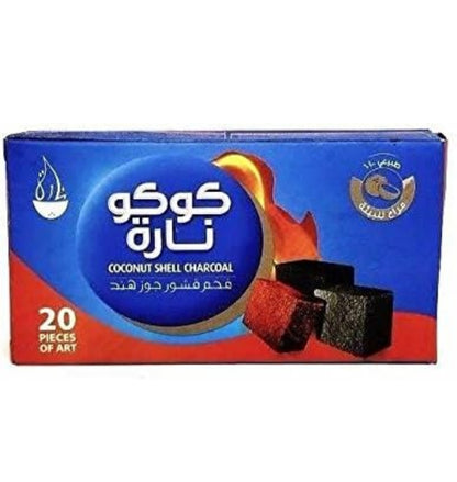 Coco Nara Hookah Charcoal 20 Piece Box