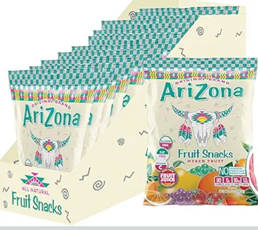 Arizona Gummies Fruit Snacks Mixed Fruit 5 oz Bag Box of 12