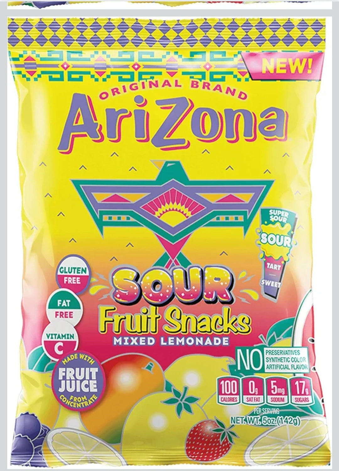 Arizona Sour Lemonade Gummies 5 oz Bag