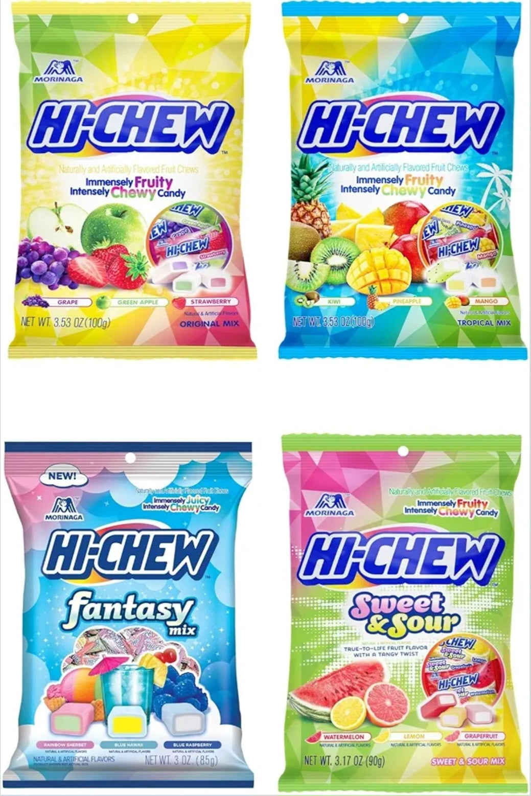 Hi Chew Assorted Bag Original, Tropical, Fantasy and Sweet & Sour