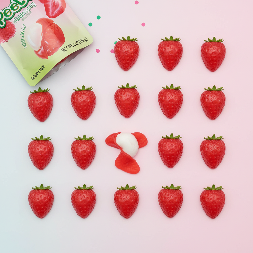 Amos Peelerz Strawberry Flat Lay