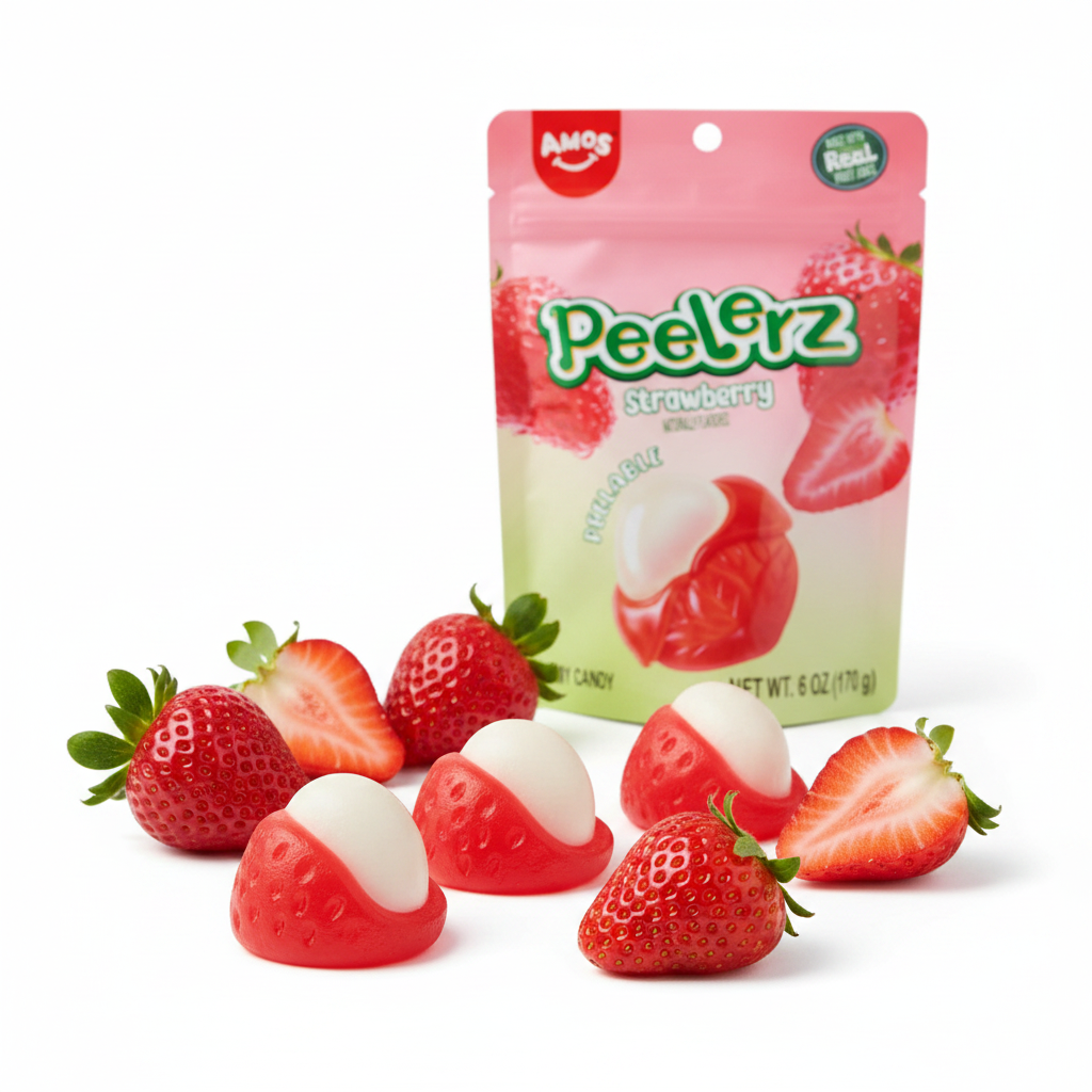 Amos Peelerz Strawberry Gummy Candy