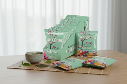 Arizona Gummies Fruit Snacks Green Tea 5 oz Bag Box of 12