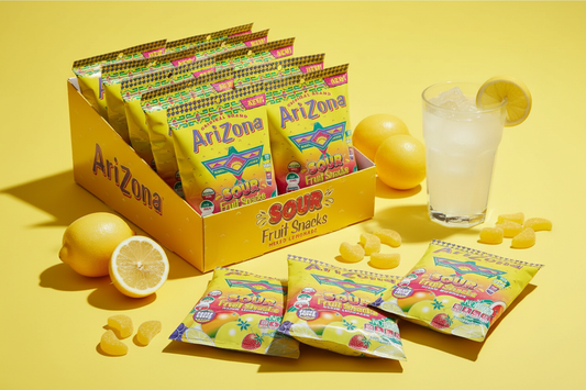 Arizona Gummies Fruit Snacks Sour Lemonade 5 oz Bag Box of 12