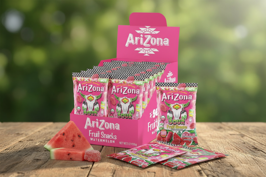 Arizona Gummies Fruit Snacks Sour Watermelon 5 oz Bag Box of 12