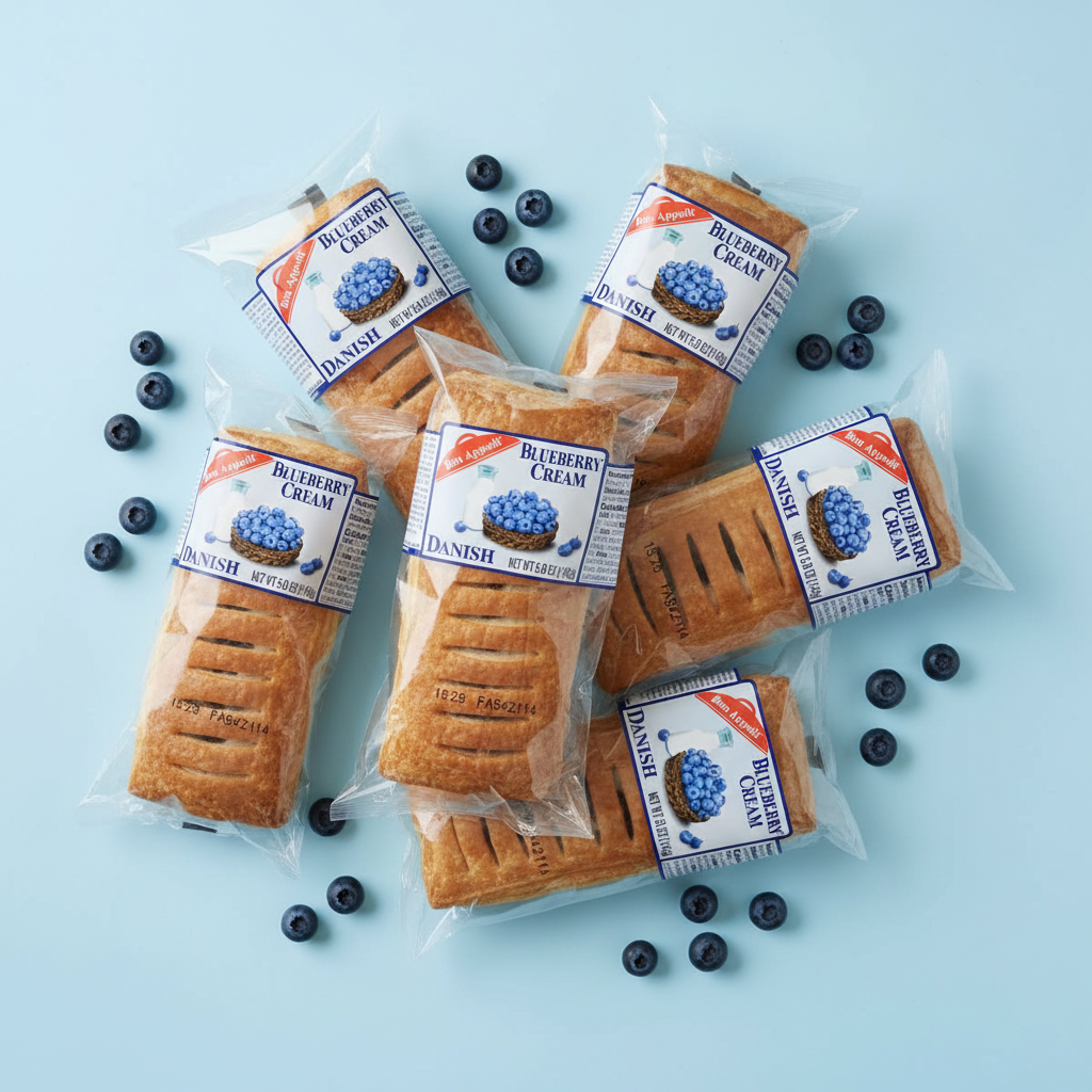 Blueberry Danish Pastel Flat Lay