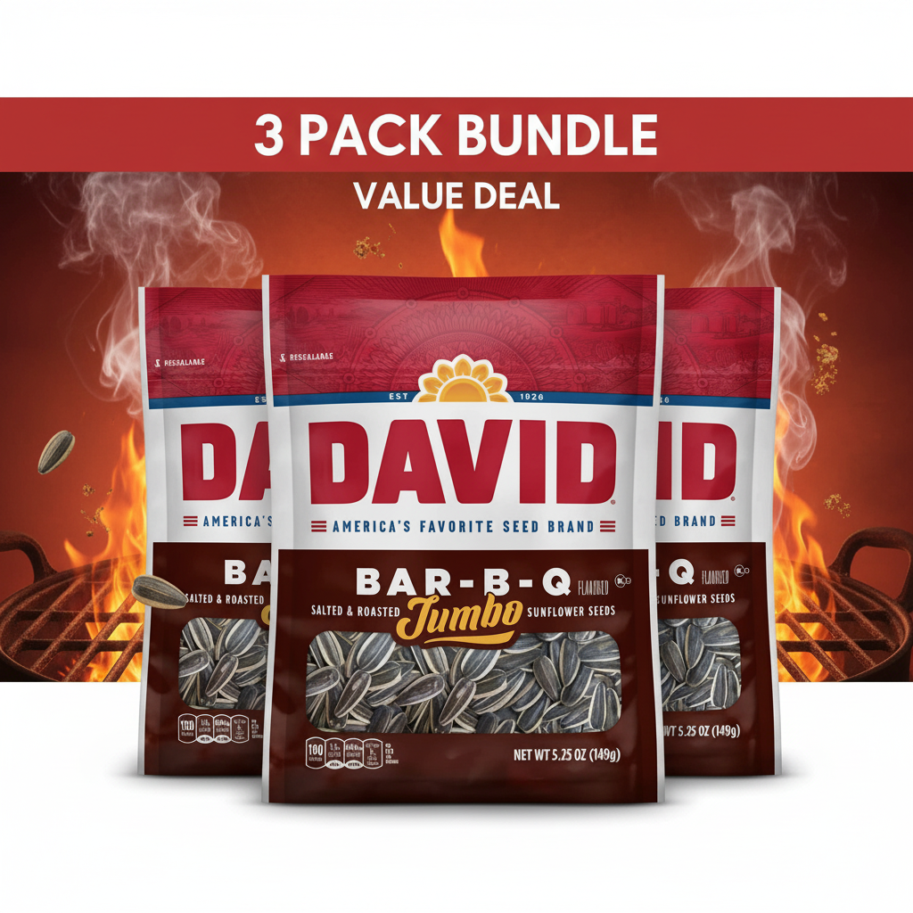 David BAR-B-Q Sunflower Seeds 3 Pack