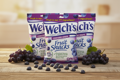 Welch's Concord Grape Fruit Snacks — 5 oz Bags, 3-Pack
