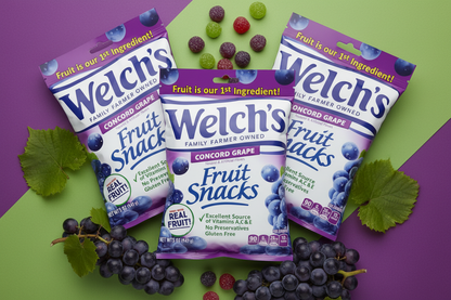 Welch's Concord Grape Fruit Snacks — 5 oz Bags, 3-Pack