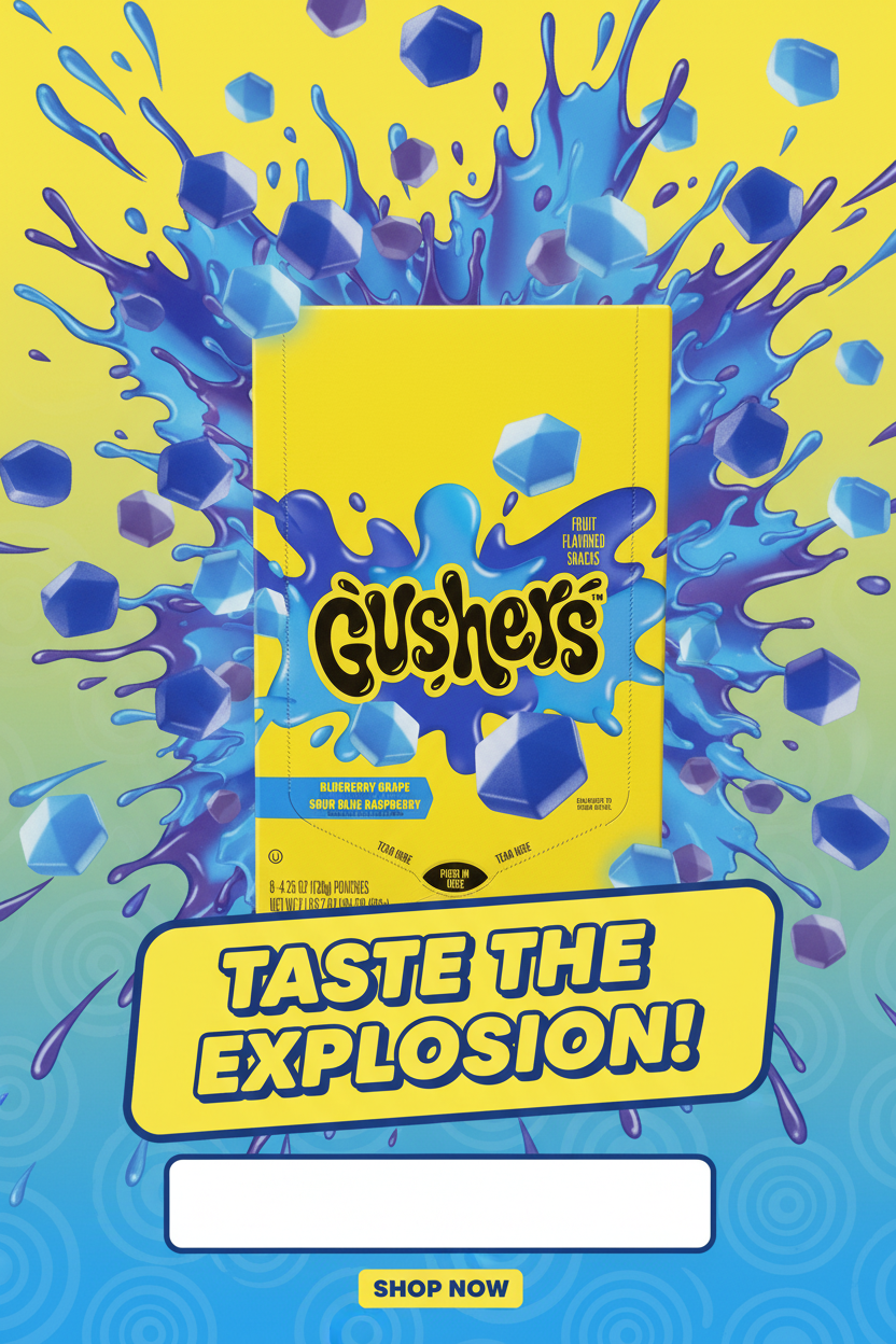 Gushers Blueberry Blue Raspberry Social Ad