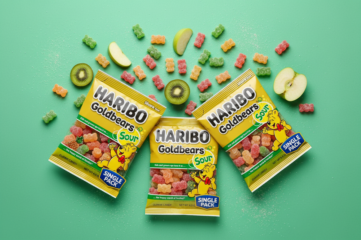 Haribo Gummies Goldbears Sour 4.5 oz 3 Pack