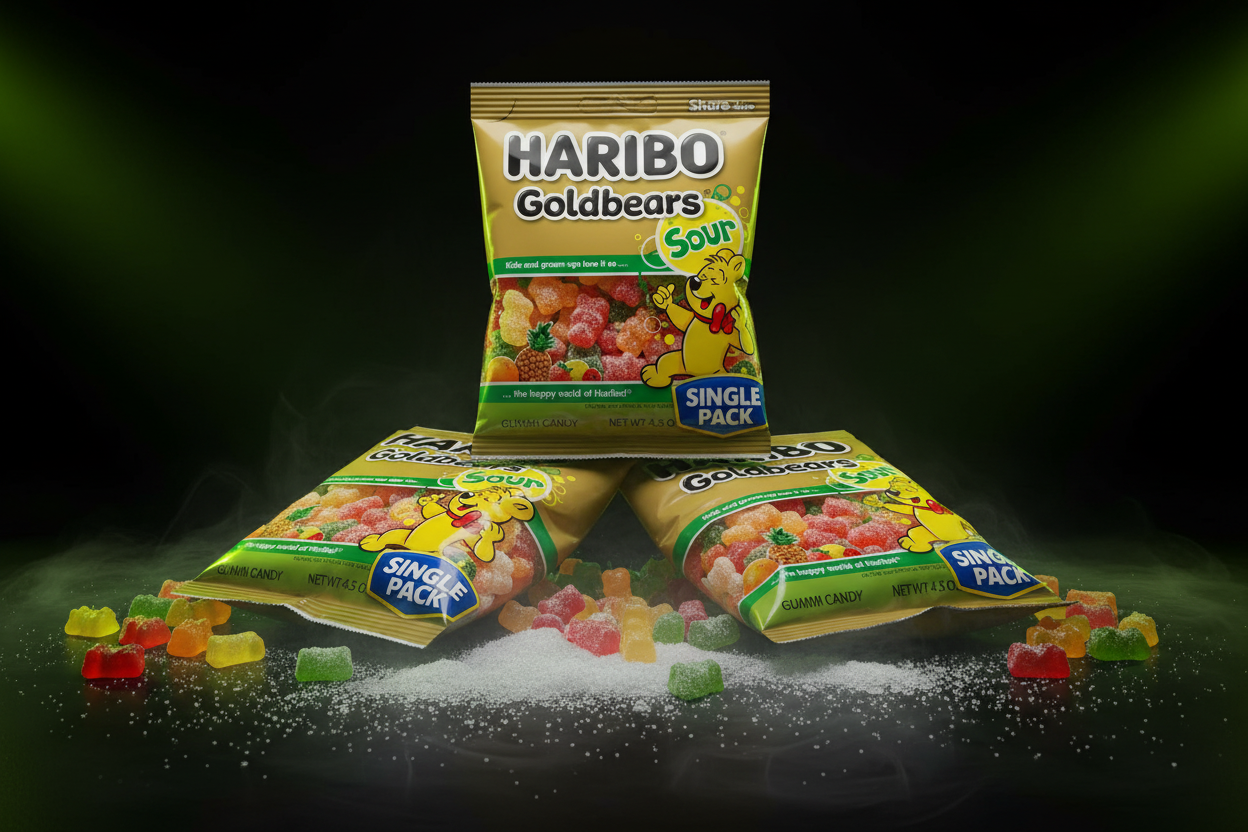Haribo Gummies Goldbears Sour 4.5 oz 3 Pack