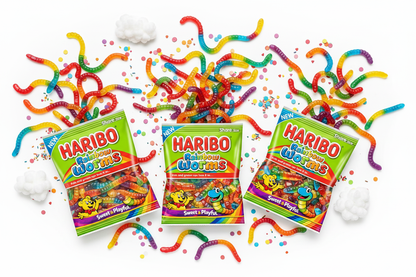 Haribo Gummies Rainbow Worms 5 oz 3 Pack