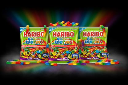 Haribo Gummies Rainbow Worms 5 oz 3 Pack