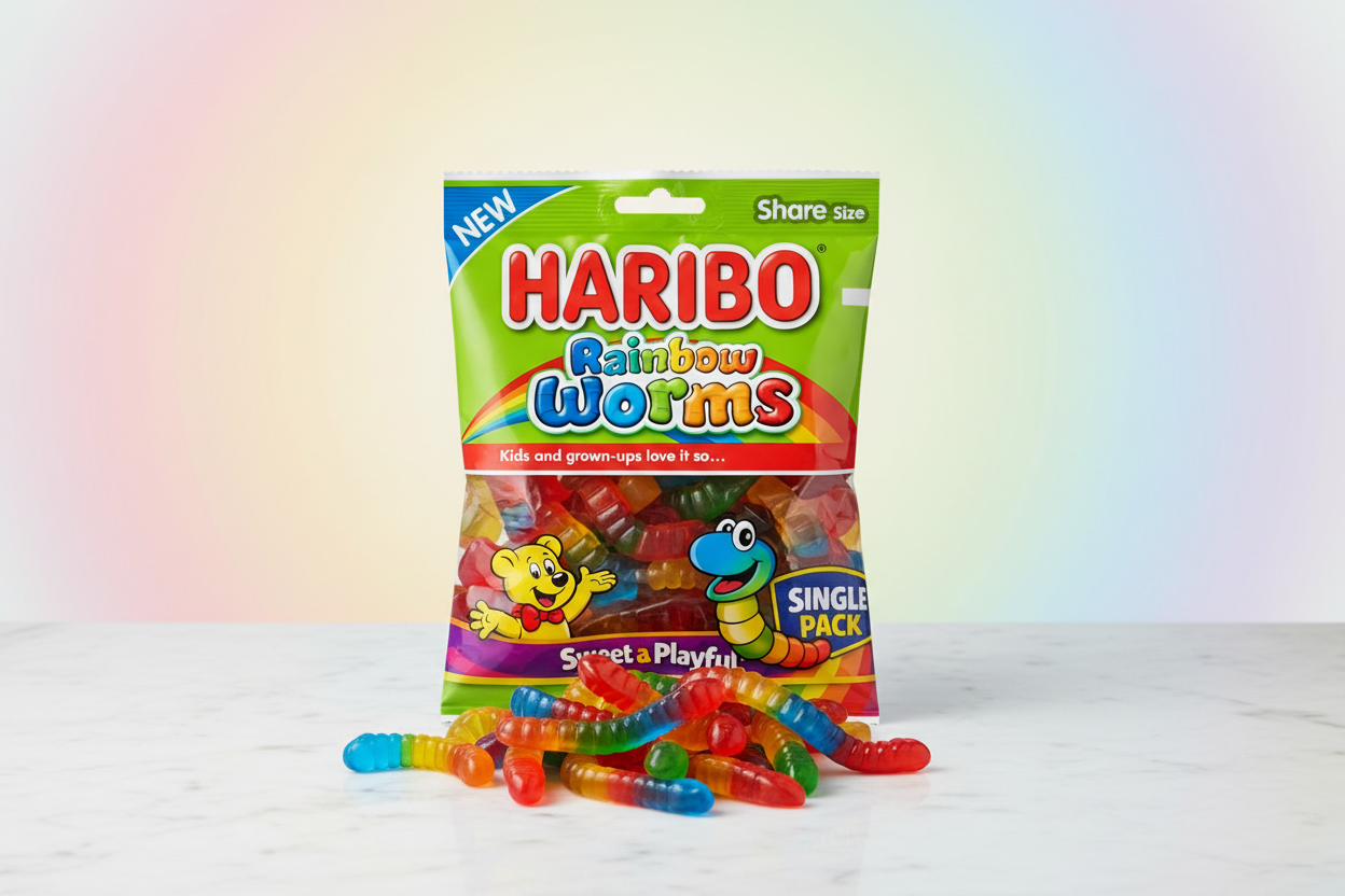 Haribo Gummies Rainbow Worms 5 oz