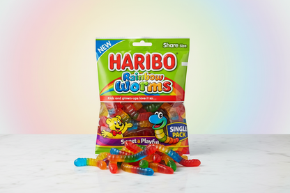 Haribo Gummies Rainbow Worms 5 oz