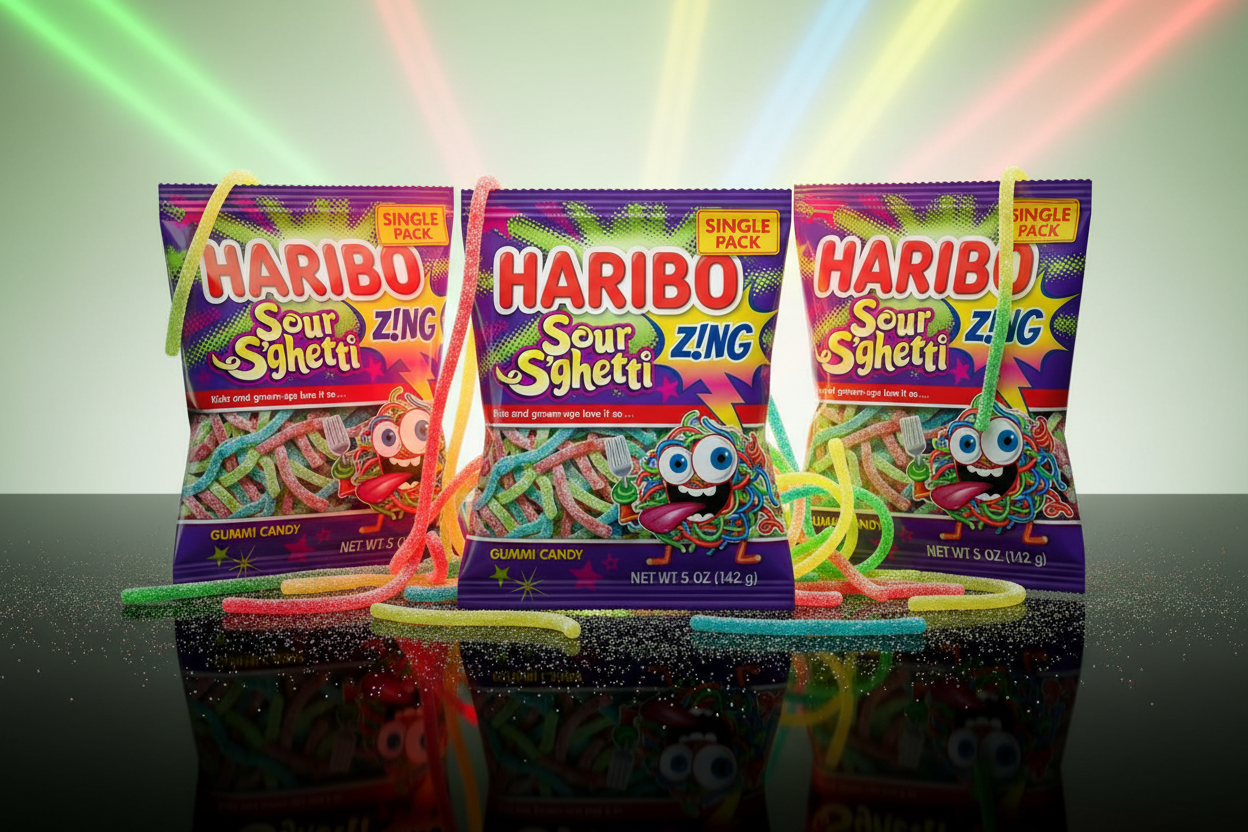 Haribo Gummies Sour S'ghetti 5 oz 3 Pack
