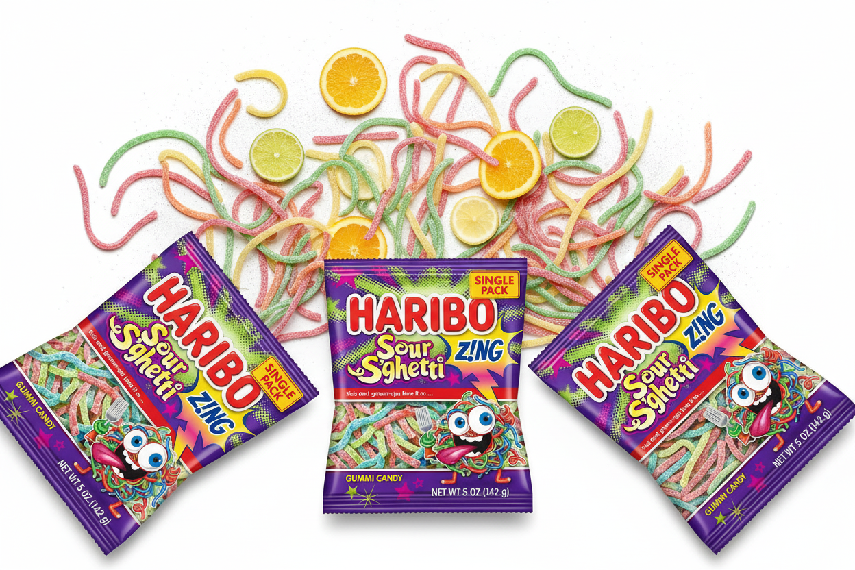 Haribo Gummies Sour S'ghetti 5 oz 3 Pack