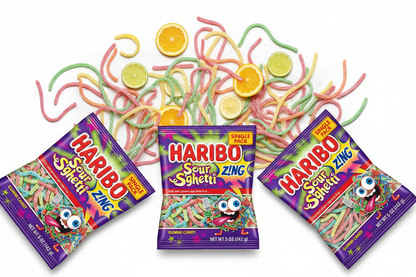 Haribo Gummies Sour S'ghetti 5 oz 3 Pack