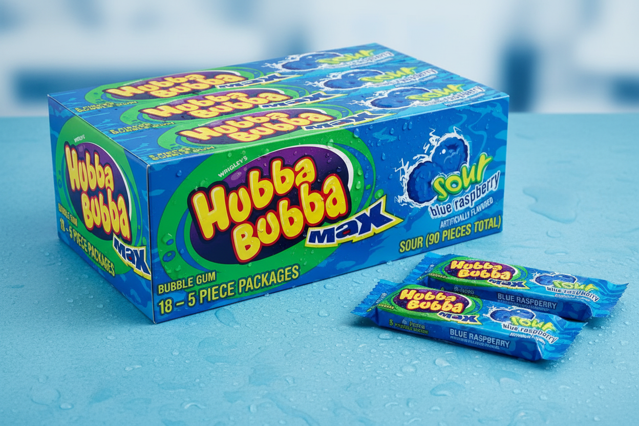 Hubba Bubba Max Sour Blue Raspberry Box of 18