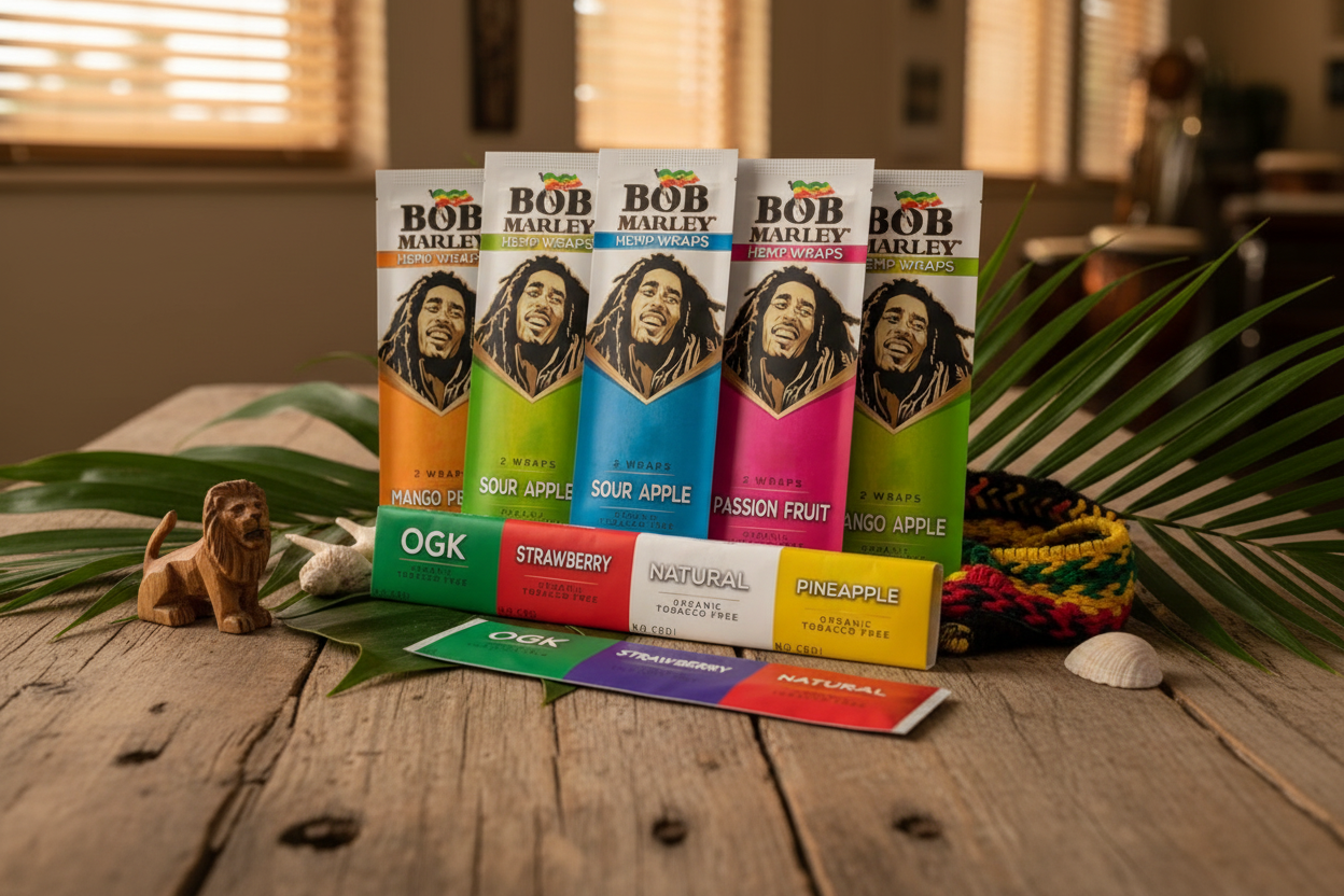 Bob Marley Hemp Wraps tropical reggae table lifestyle