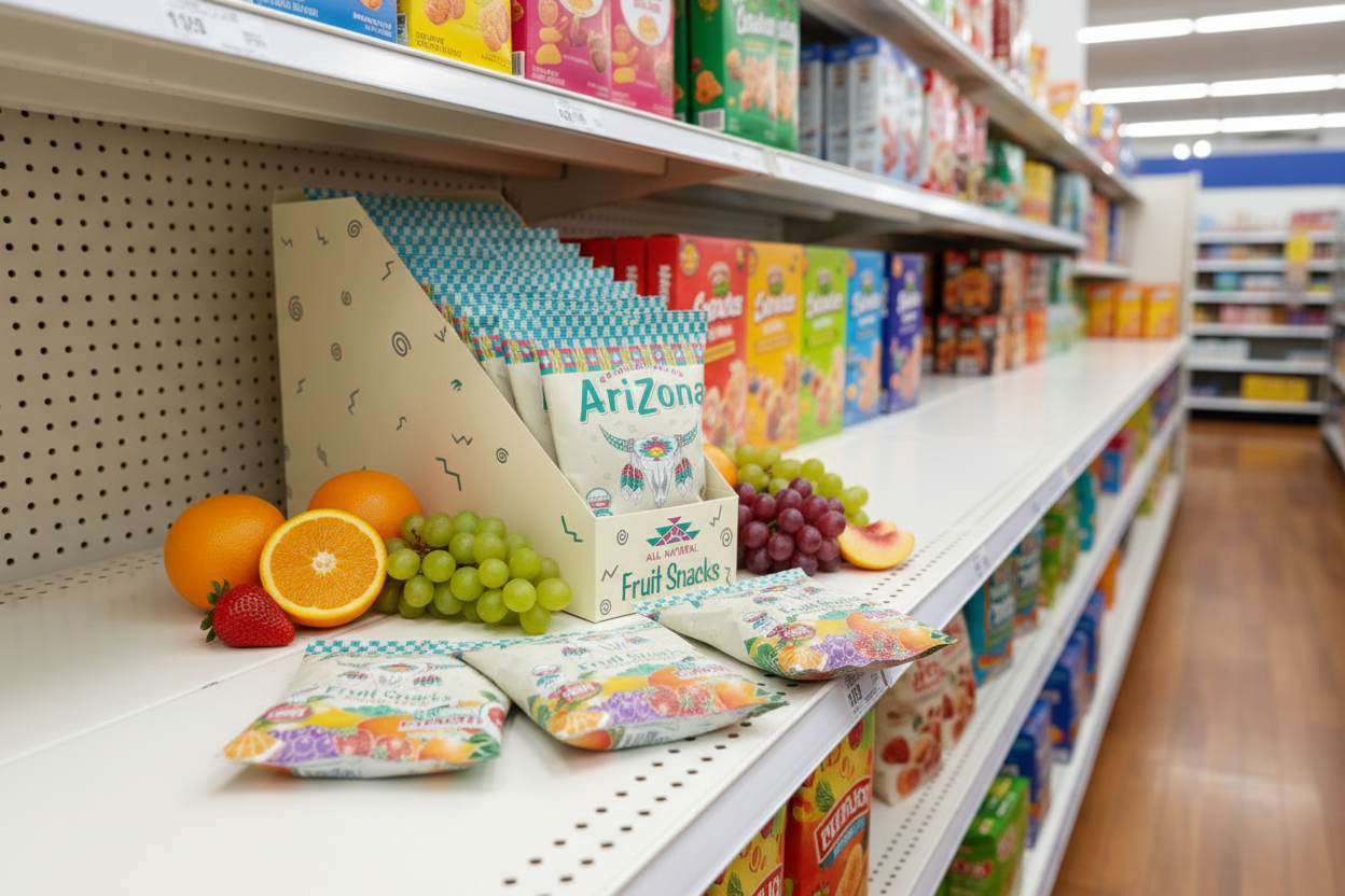 Arizona Gummies Mixed Fruit box of 12 retail shelf lifestyle
