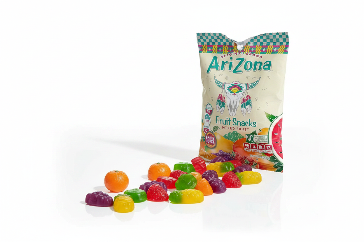 Arizona Gummies Mixed Fruit colorful fruit spill lifestyle