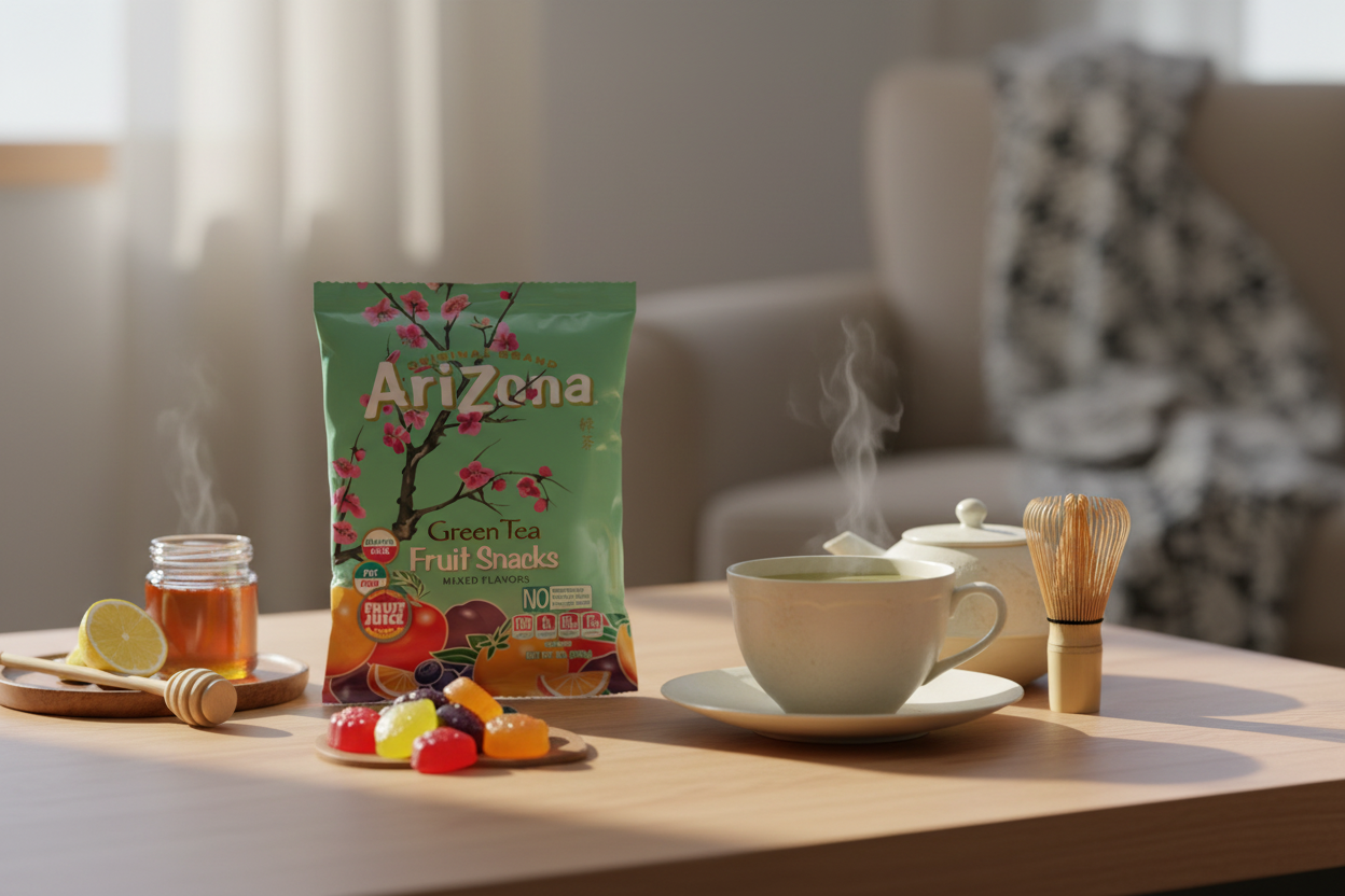 Arizona Gummies Green Tea cozy afternoon tea lifestyle