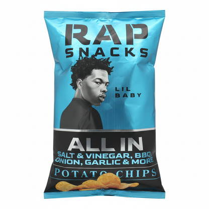Rap Snacks Lil Baby All In chips bag front enhanced