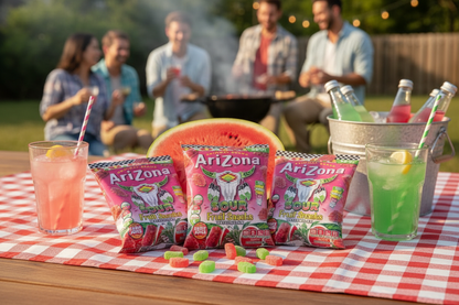 Arizona Gummies Sour Watermelon 3-pack summer BBQ lifestyle