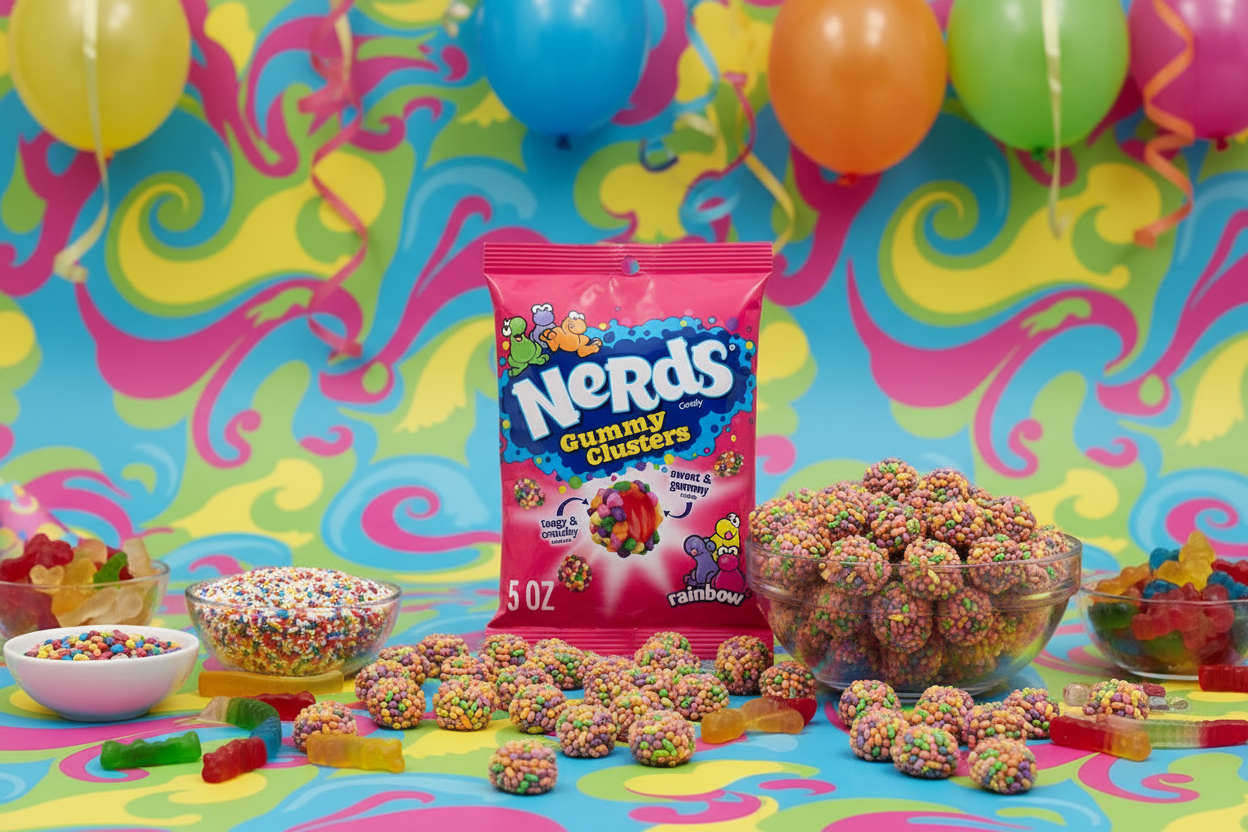 Nerds Gummy Clusters Rainbow 5oz candy party table lifestyle