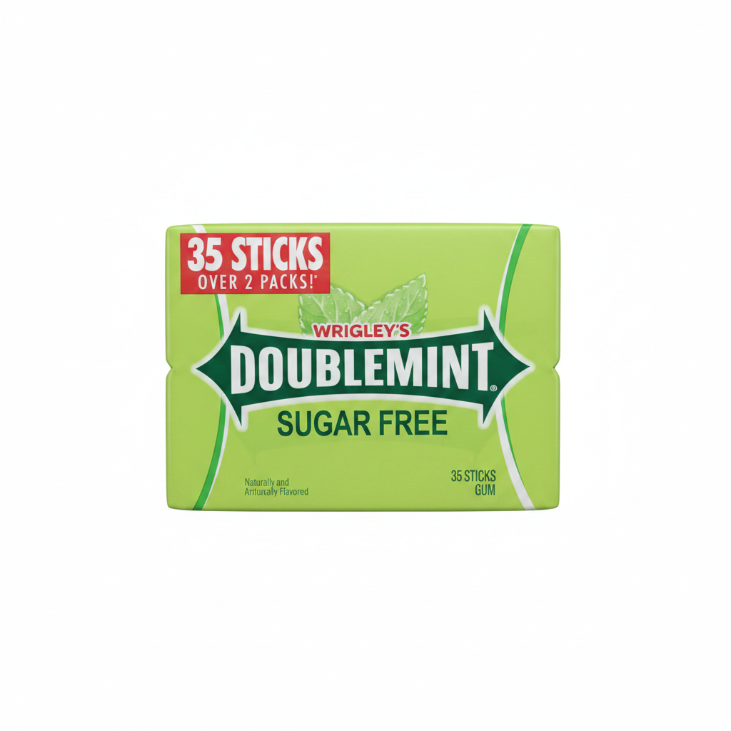 Wrigley's Doublemint Sugar Free Gum 35 Sticks 2-Pack