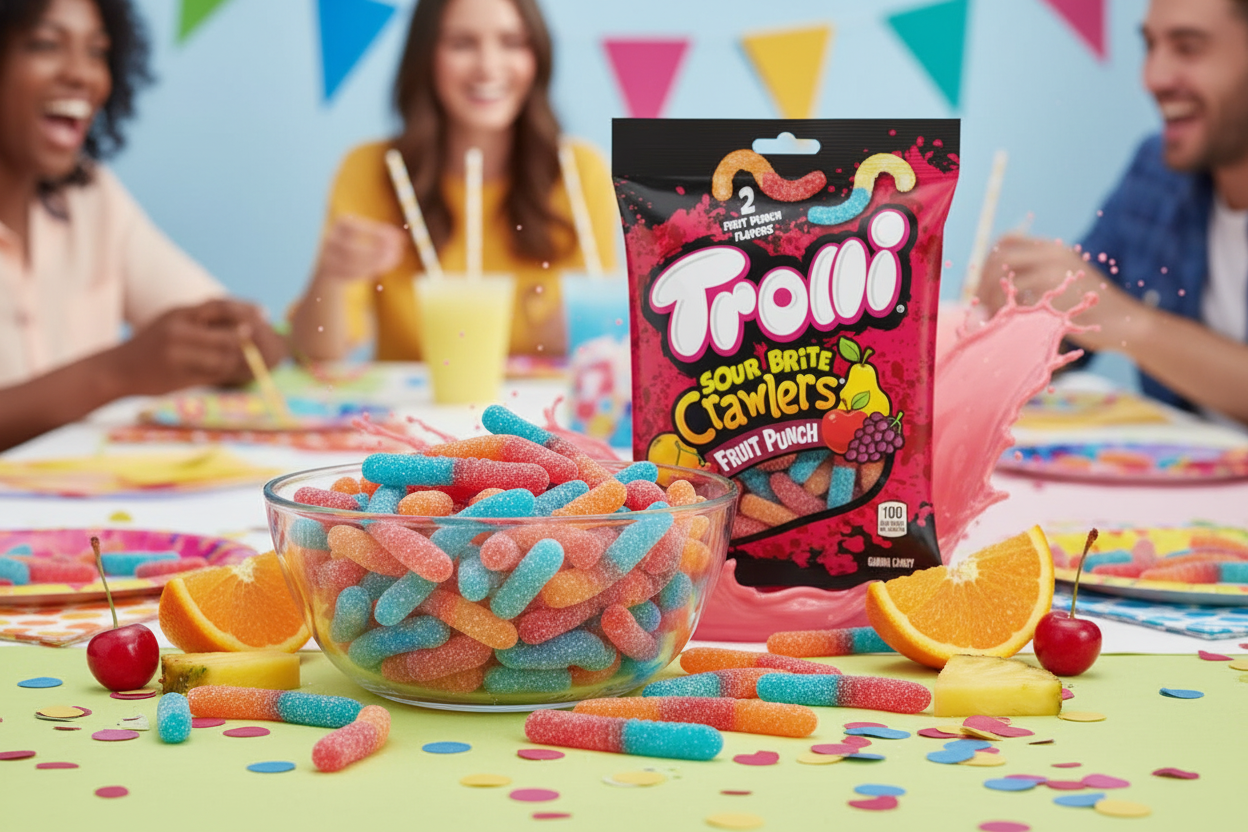 Trolli Sour Brite Crawlers Fruit Punch 5oz party snack table lifestyle