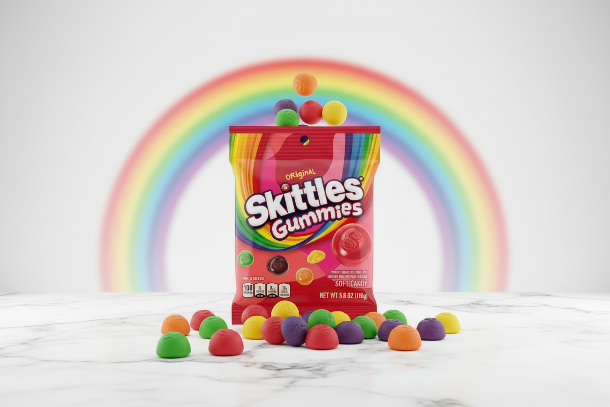 Skittles Gummies Original marble closeup lifestyle