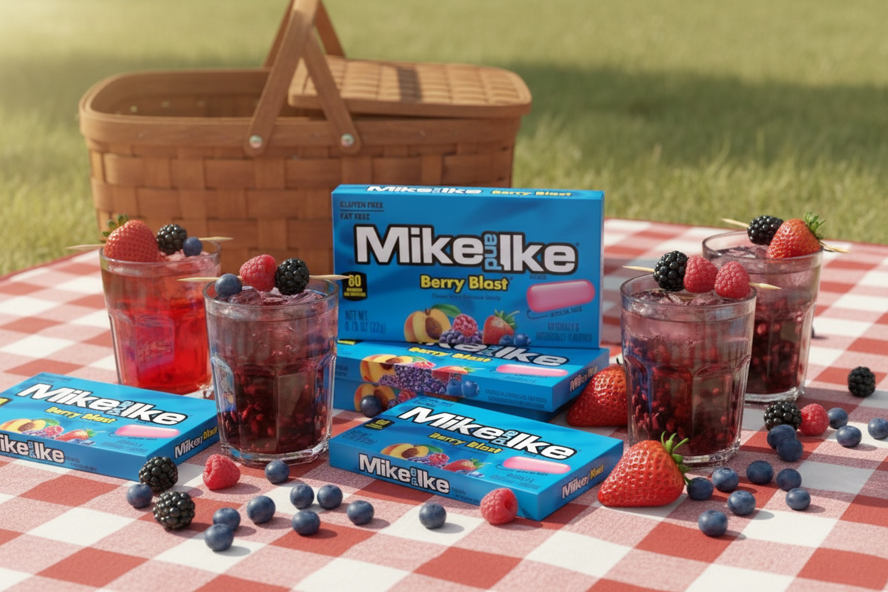 Mike and Ike Berry Blast pack of 24 summer picnic with berries lifestyle