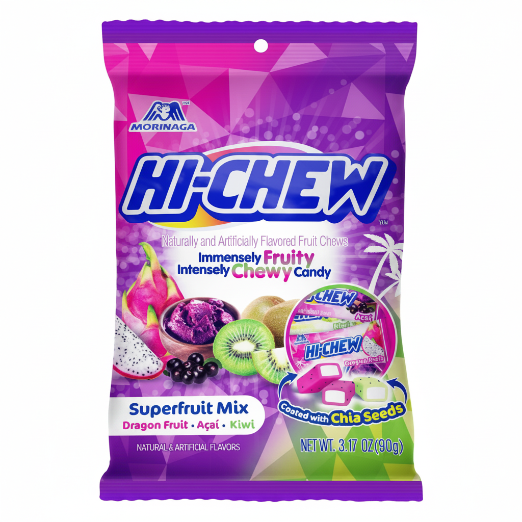 Hi-Chew Superfruit Mix Dragon Fruit Acai Kiwi 3.17oz bag