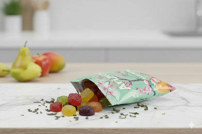 Arizona Gummies Green Tea marble spill lifestyle
