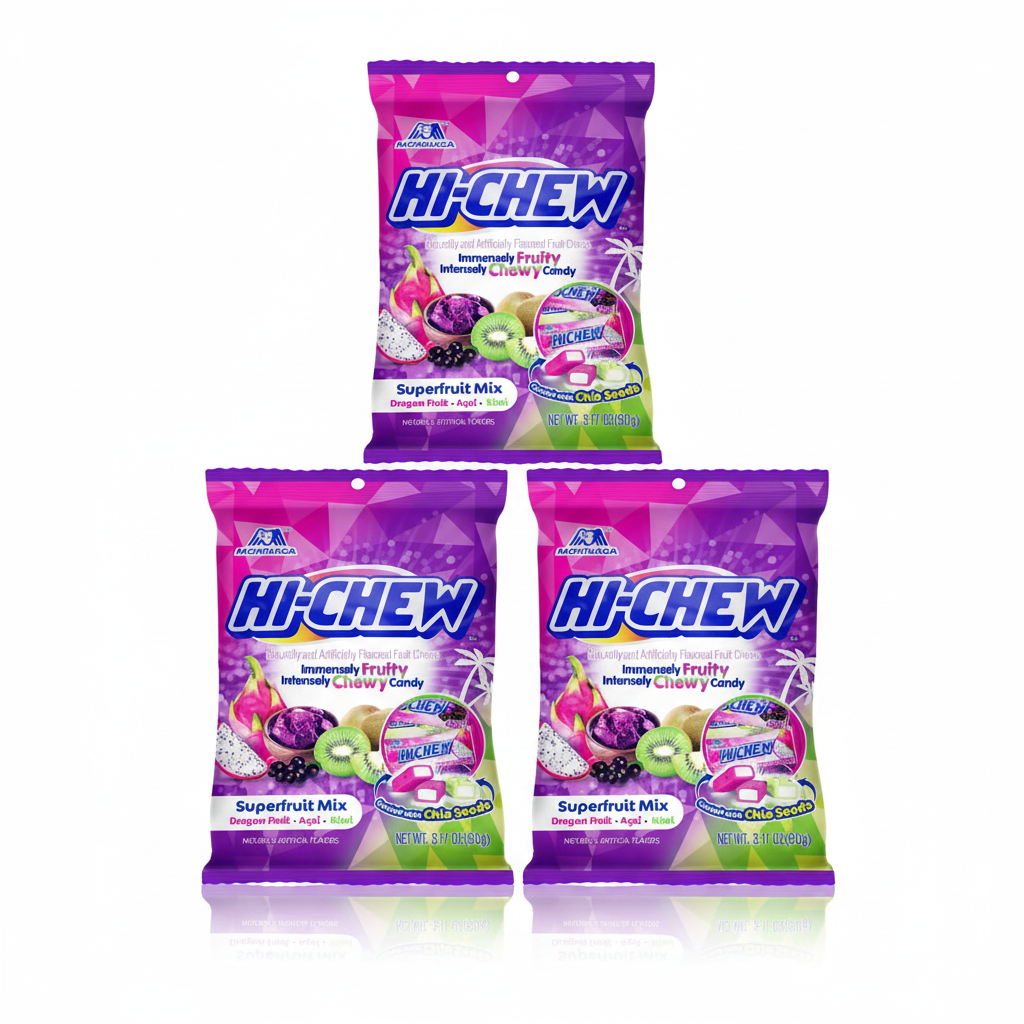 Hi-Chew Superfruit Mix 3-pack bundle Dragon Fruit Acai Kiwi