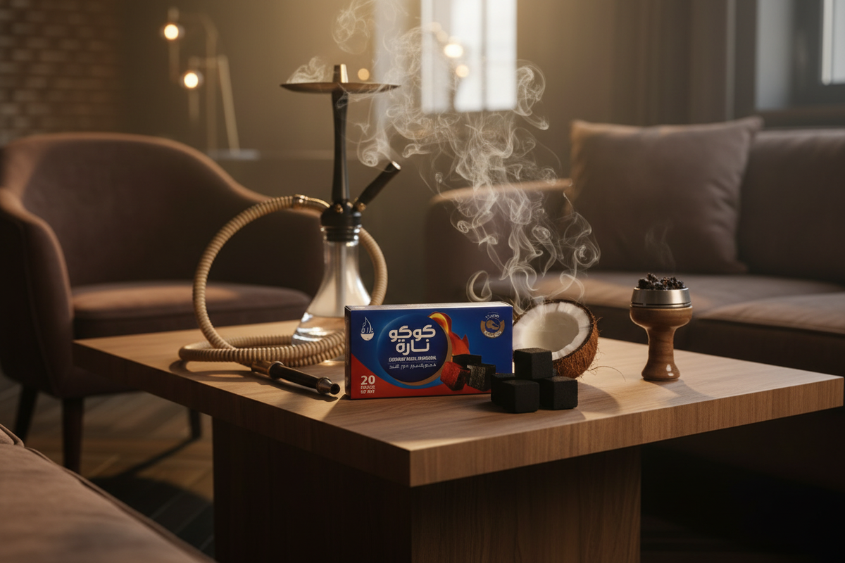 Coco Nara Hookah Charcoal upscale lounge table lifestyle
