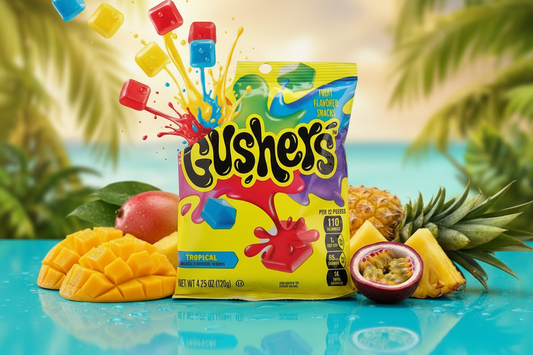 Gushers Tropical 4.25oz tropical burst turquoise surface lifestyle
