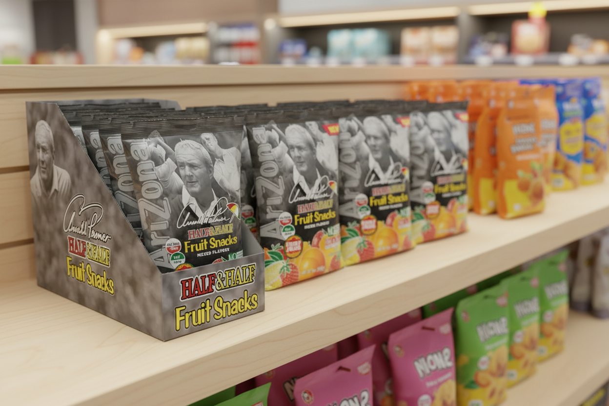 Arizona Gummies Arnold Palmer box of 12 retail shelf lifestyle