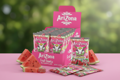 Arizona Gummies Sour Watermelon box of 12 bulk case lifestyle