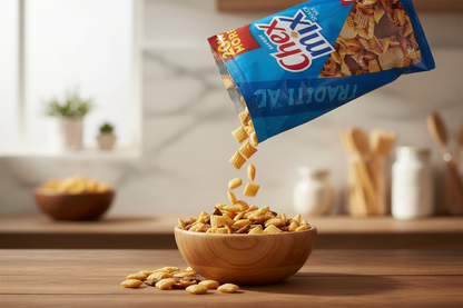 Chex Mix Traditional Snack Mix bowl kitchen lifestyle