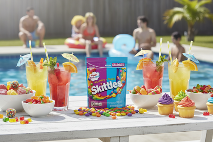 Skittles Mash-Ups pool party snack table lifestyle