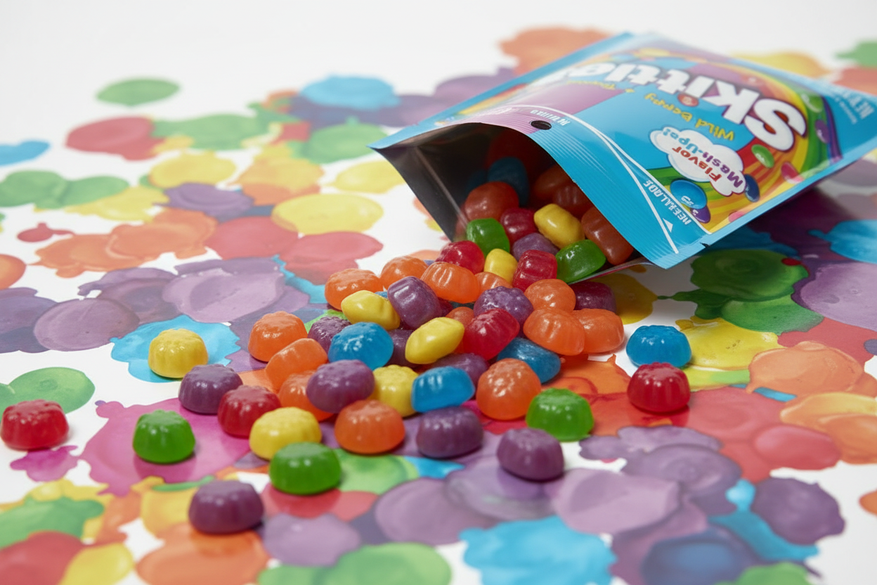 Skittles Mash-Ups colorful gummies spill lifestyle