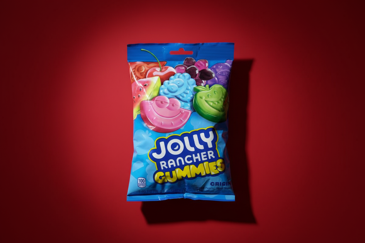 Jolly Rancher Gummies Red Background