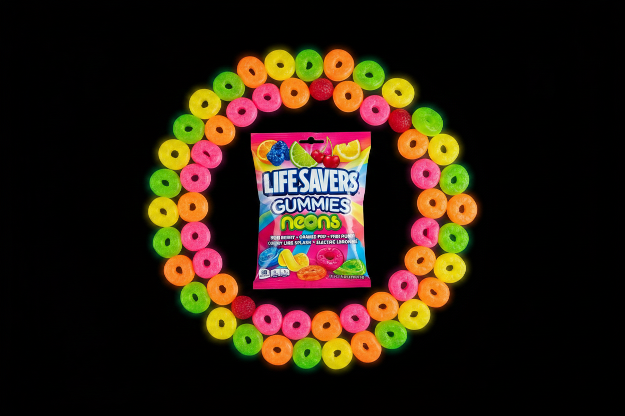 Life Savers Gummies Neons – Neon Rings on Black